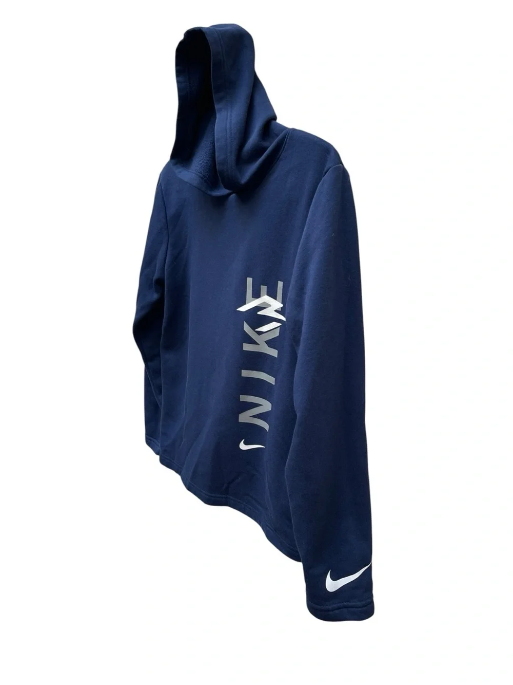 Nike Youth Large 12-13 Navy Fleece Pullover Hoodie Graphic Swoosh Logo
